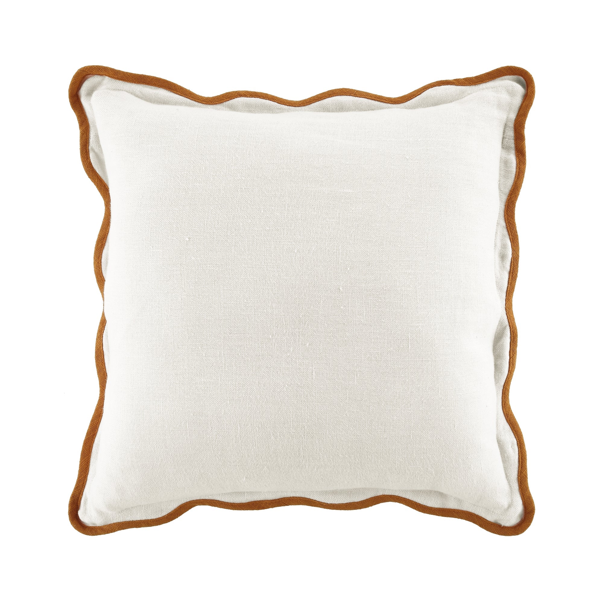 Evie Linen Butterscotch Scalloped Square Pillow