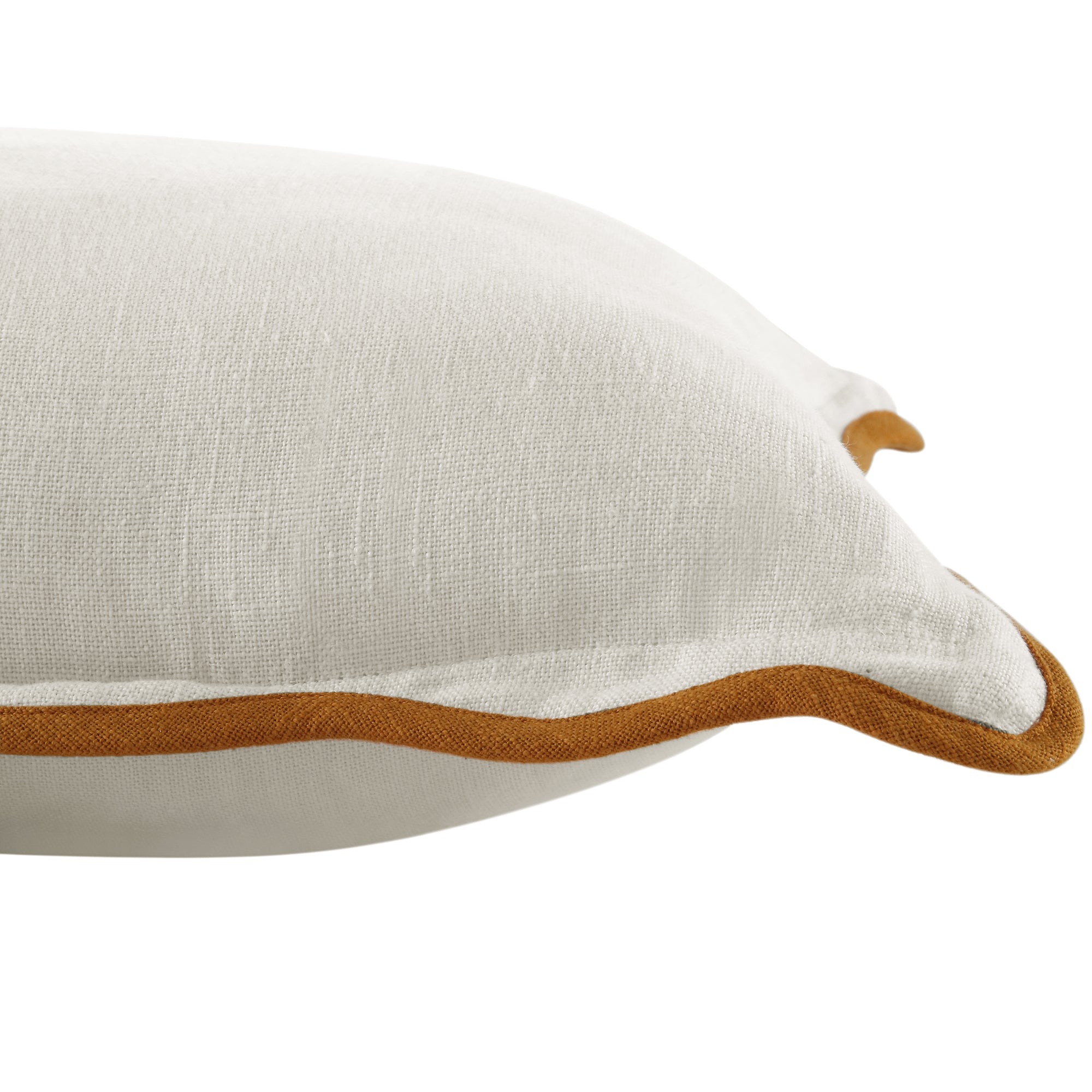 Evie Linen Butterscotch Scalloped Square Pillow