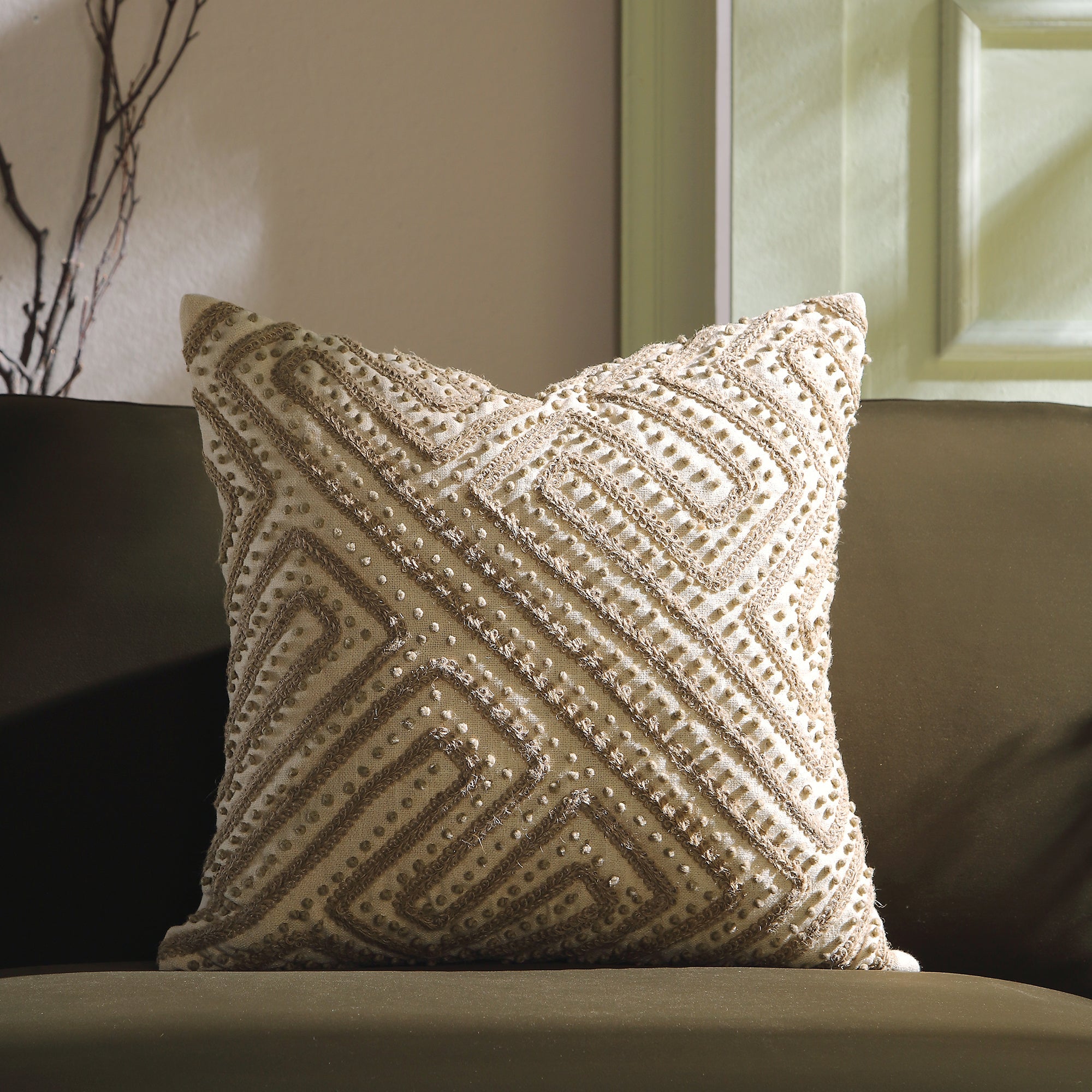 Boho Collection Inca Jute Cord Pillow