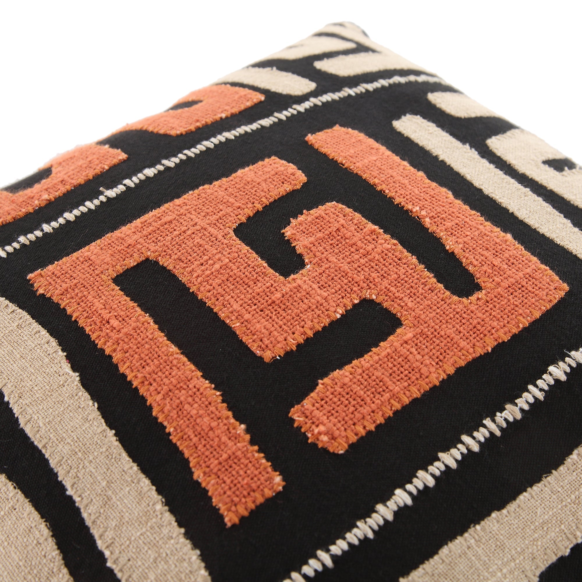 Javari Burnt Terracotta Appliqué Pillow