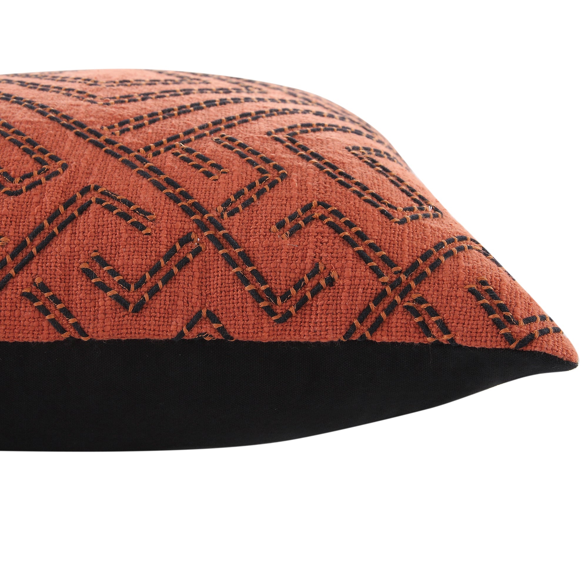 Javari Burnt Terracotta Cord Stitched Pillow