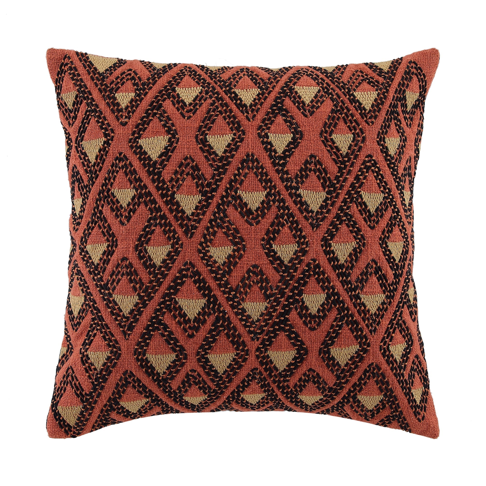 Javari Burnt Terracotta Stitched Pillow