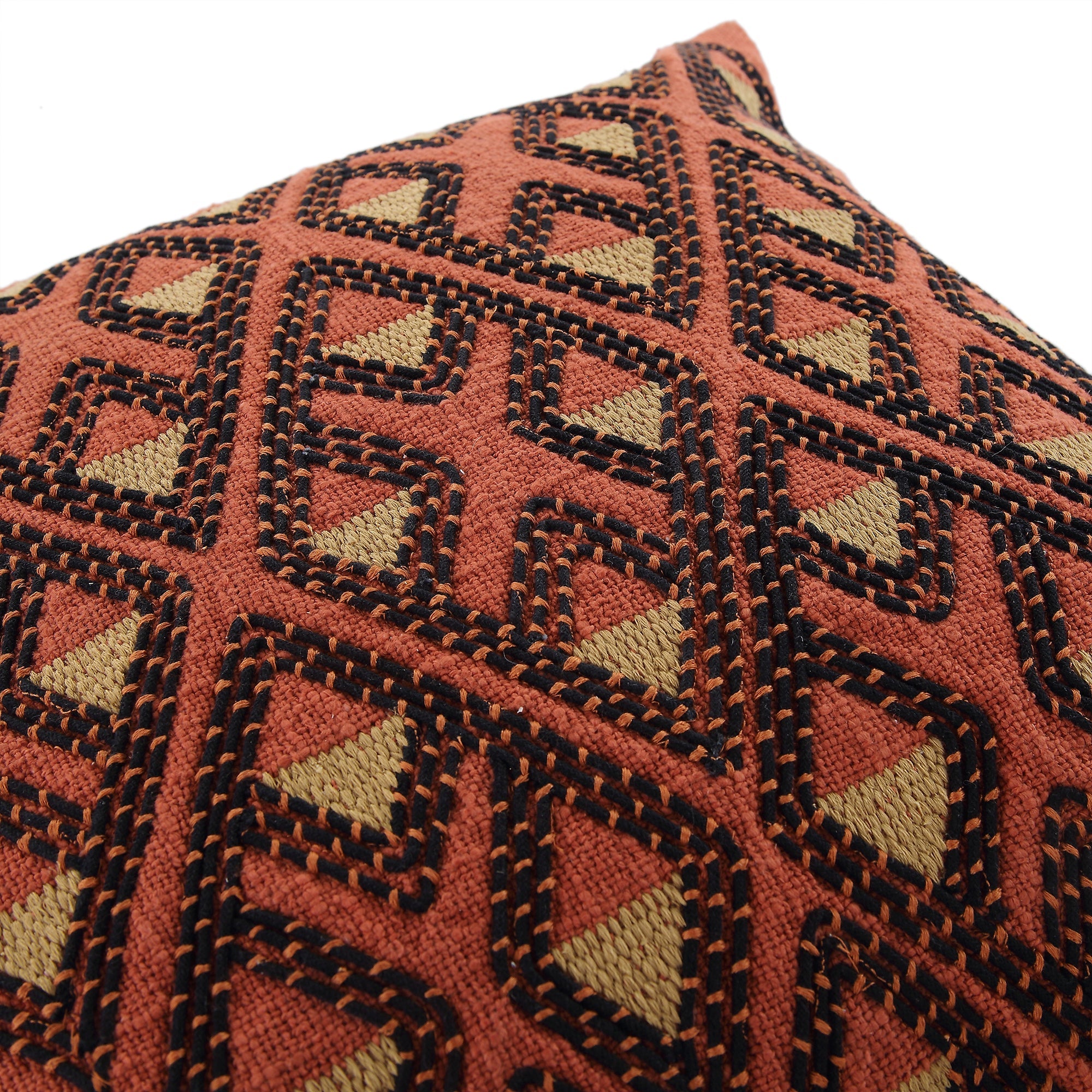 Javari Burnt Terracotta Stitched Pillow