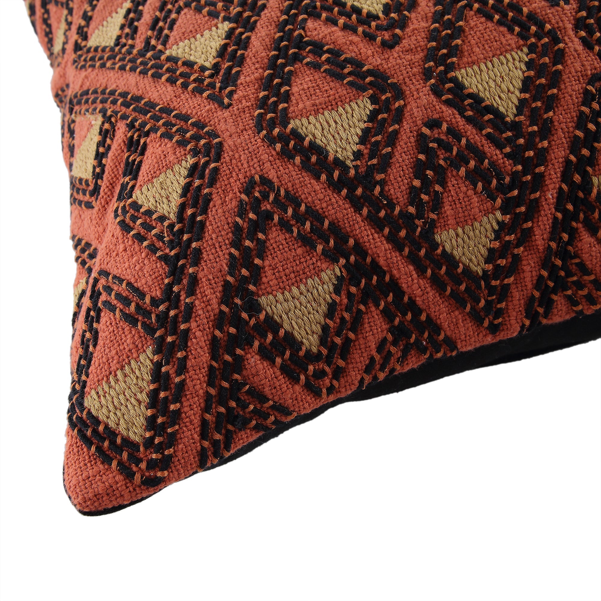 Javari Burnt Terracotta Stitched Pillow