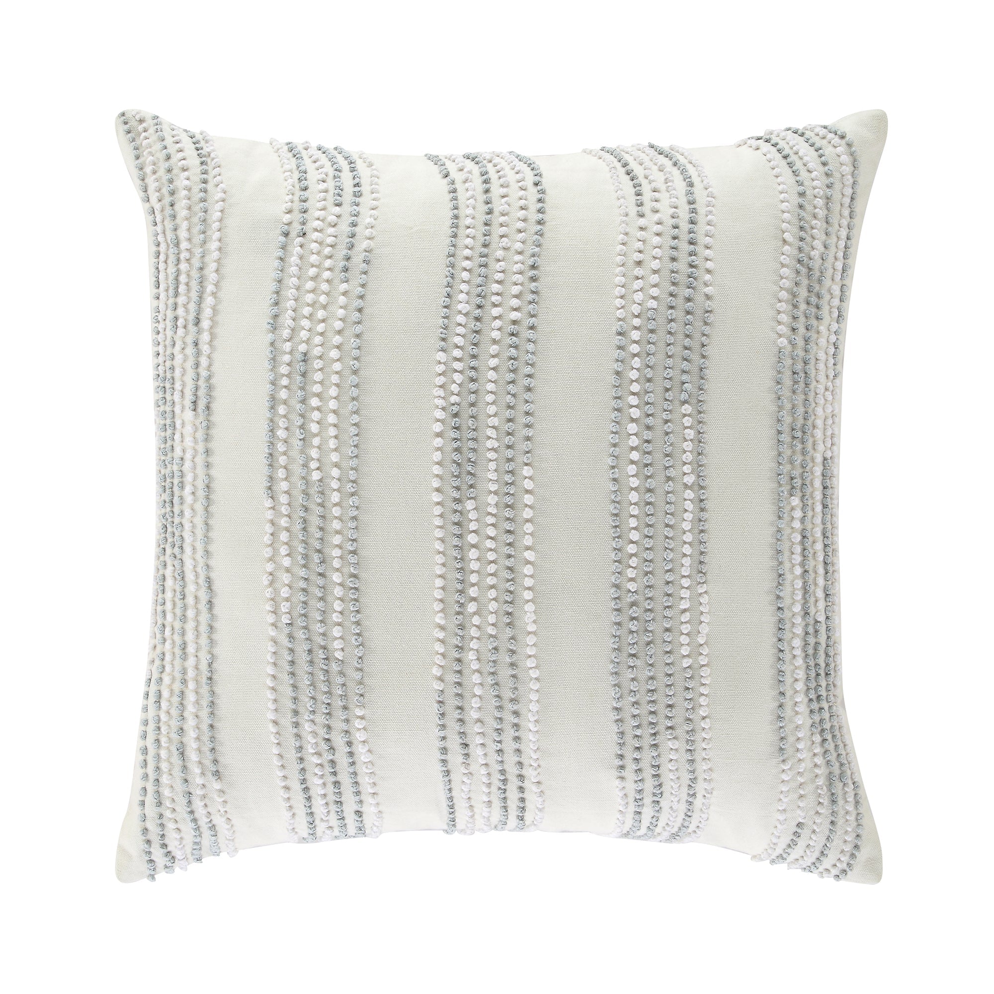 Indigo Collection Laguna French Knot White & Blue Cotton Pillow