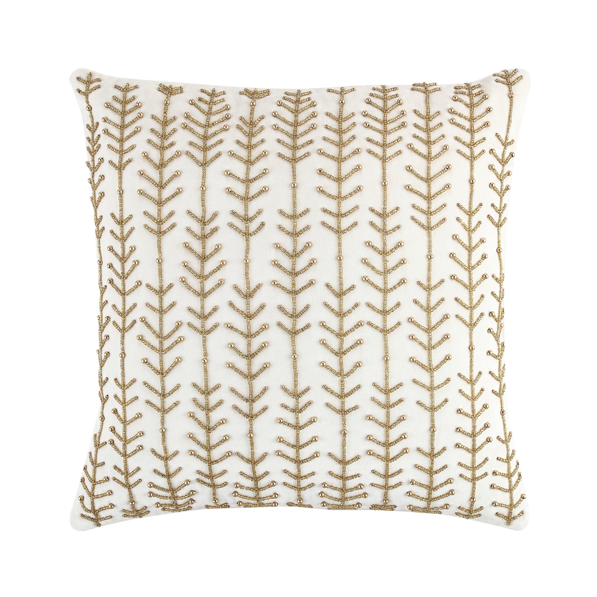 Luxe Collection Linear Stem Hand Beaded Velvet Pillow