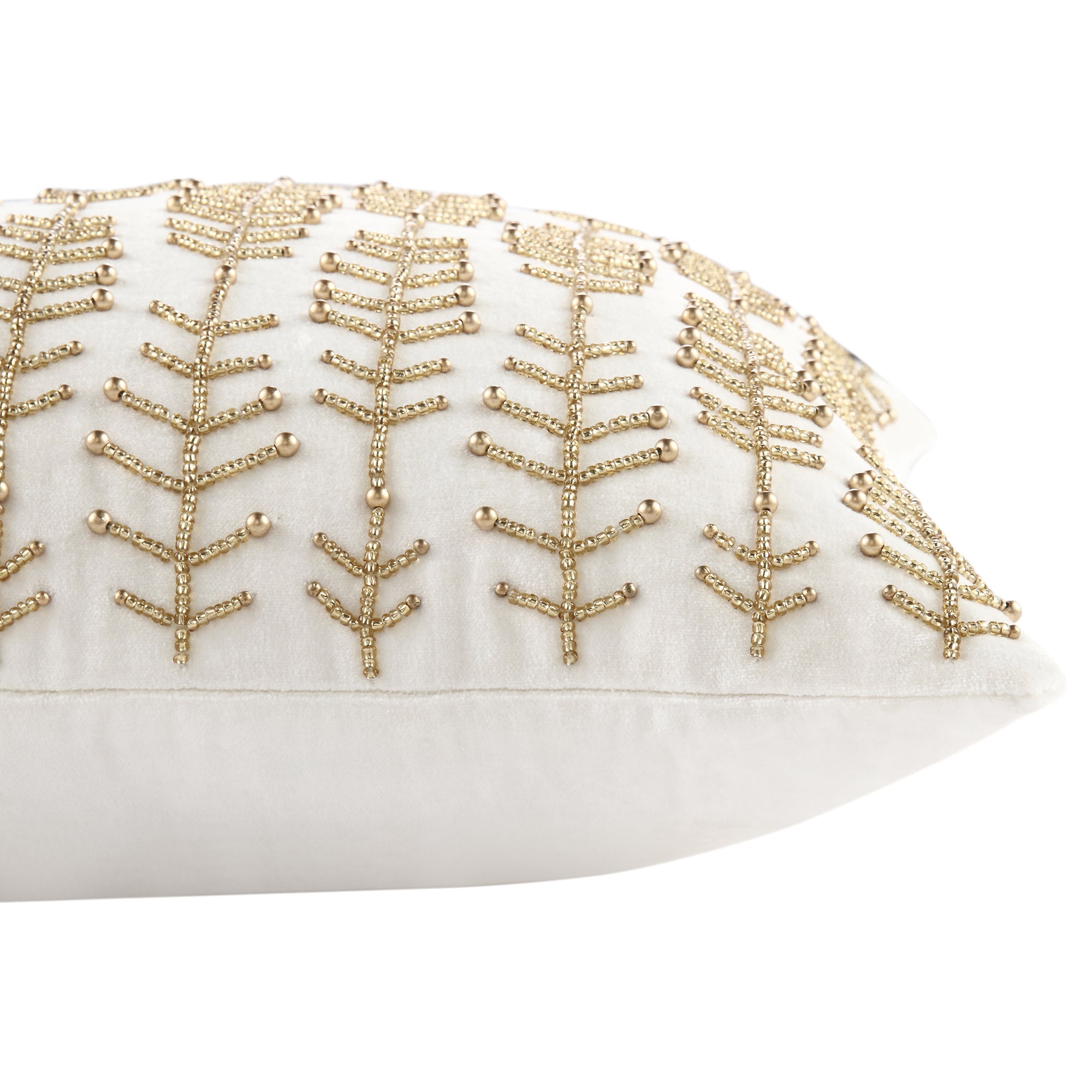 Luxe Collection Linear Stem Hand Beaded Velvet Pillow