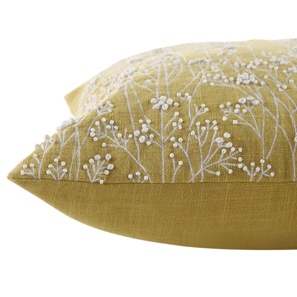 Meadow Hand Beaded and Embroidered Corn Yellow Pillow