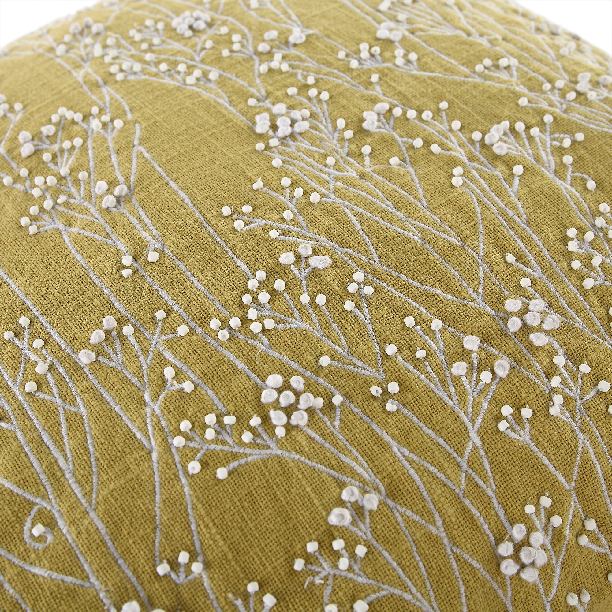 Meadow Hand Beaded and Embroidered Corn Yellow Pillow