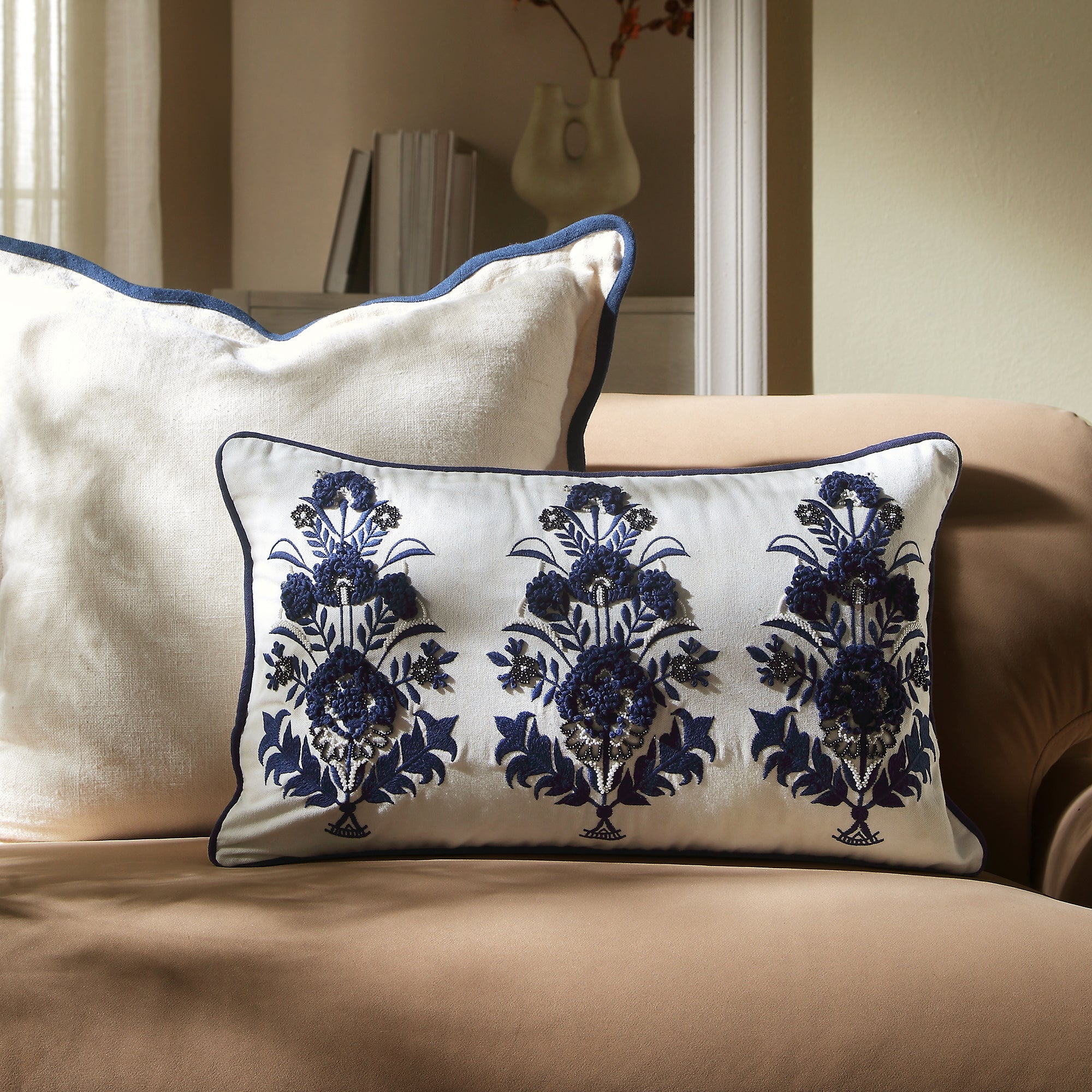 Indigo Collection Saphira Floral Rectangular Pillow