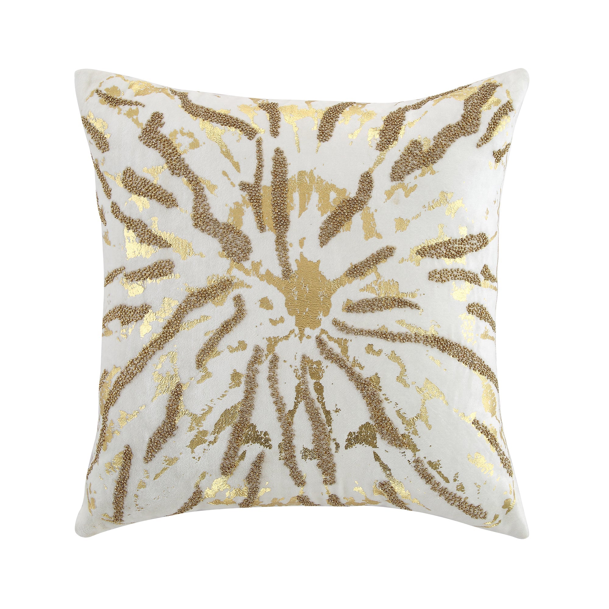 Luxe Collection Starburst Gold Foil Hand Beaded Velvet Pillow