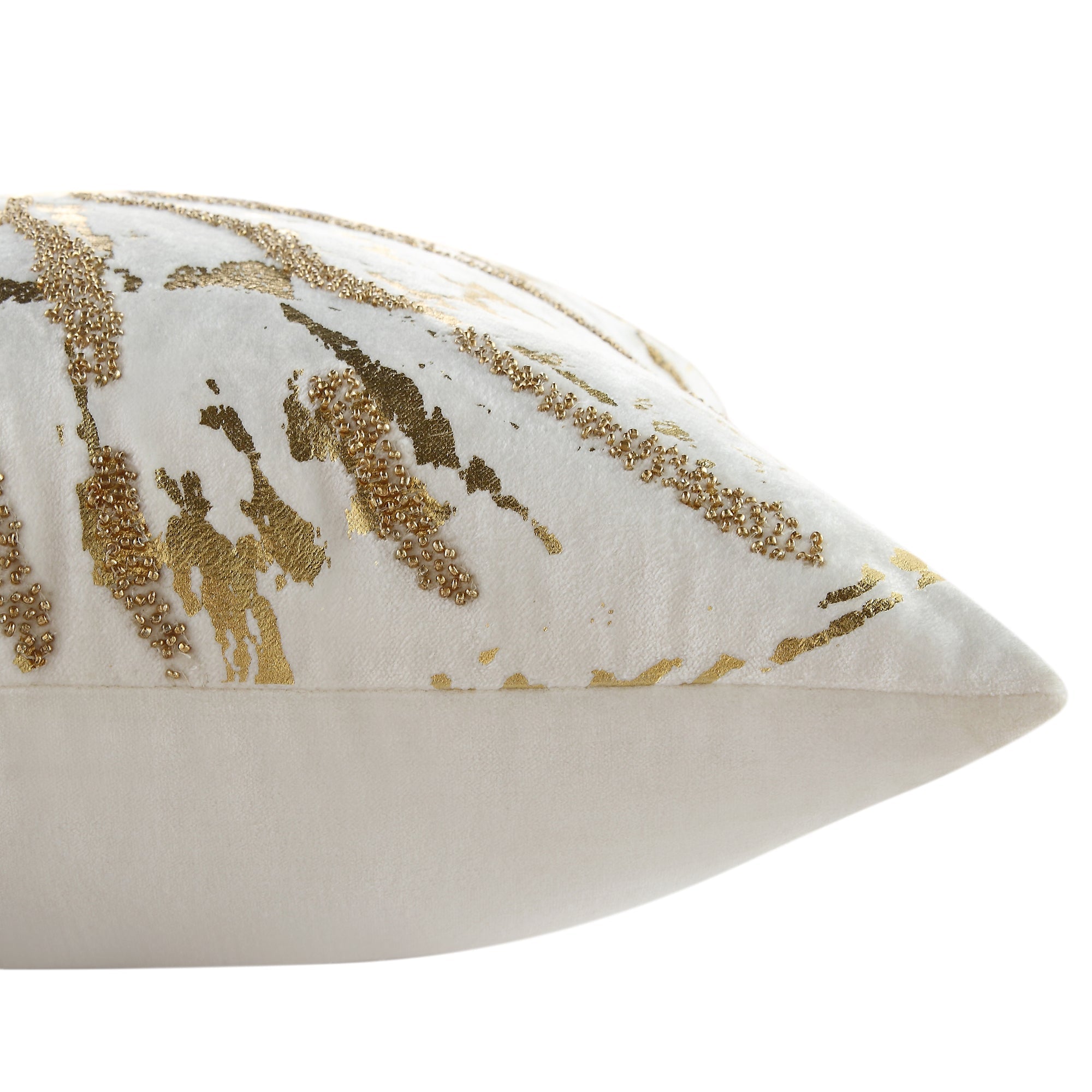 Luxe Collection Starburst Gold Foil Hand Beaded Velvet Pillow