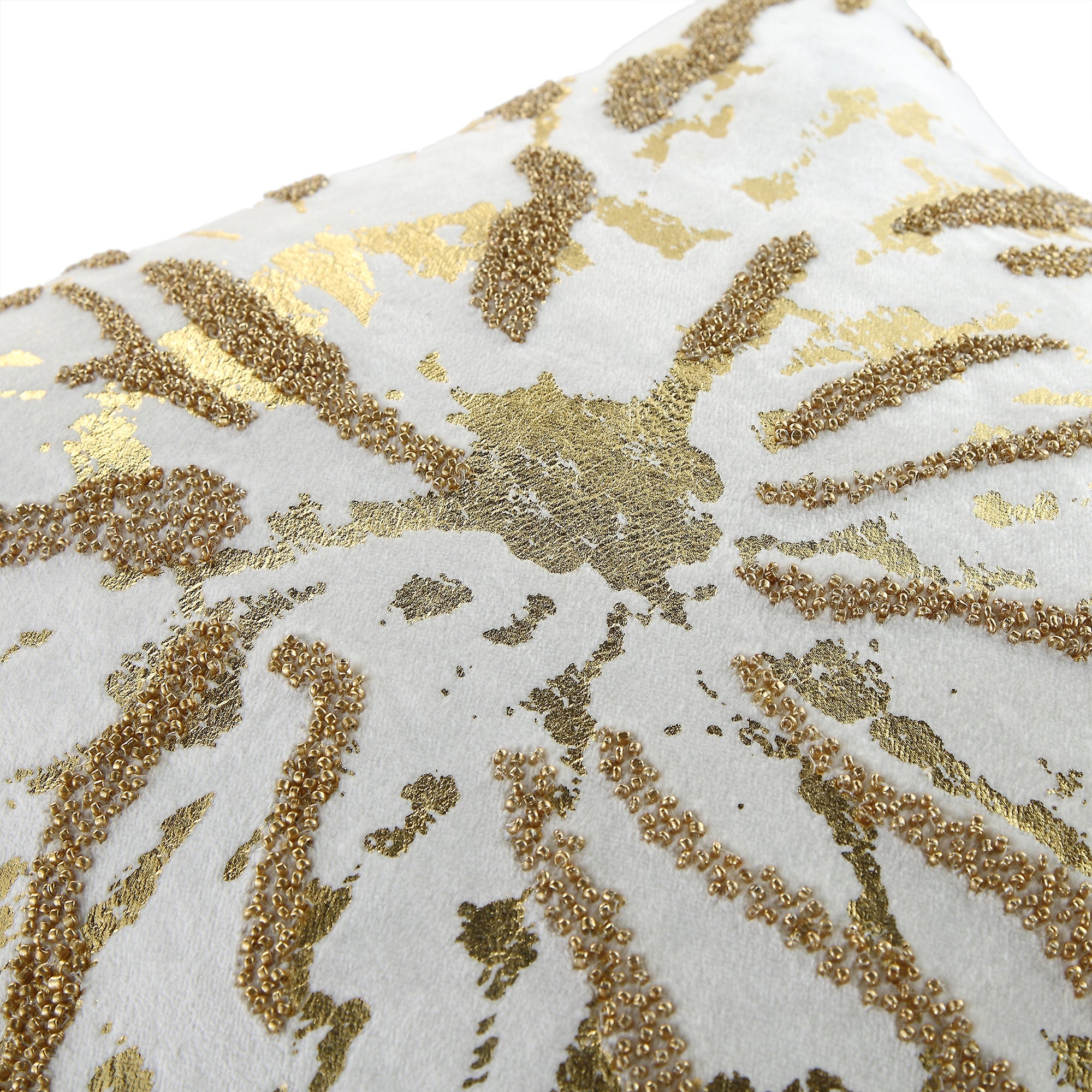 Luxe Collection Starburst Gold Foil Hand Beaded Velvet Pillow