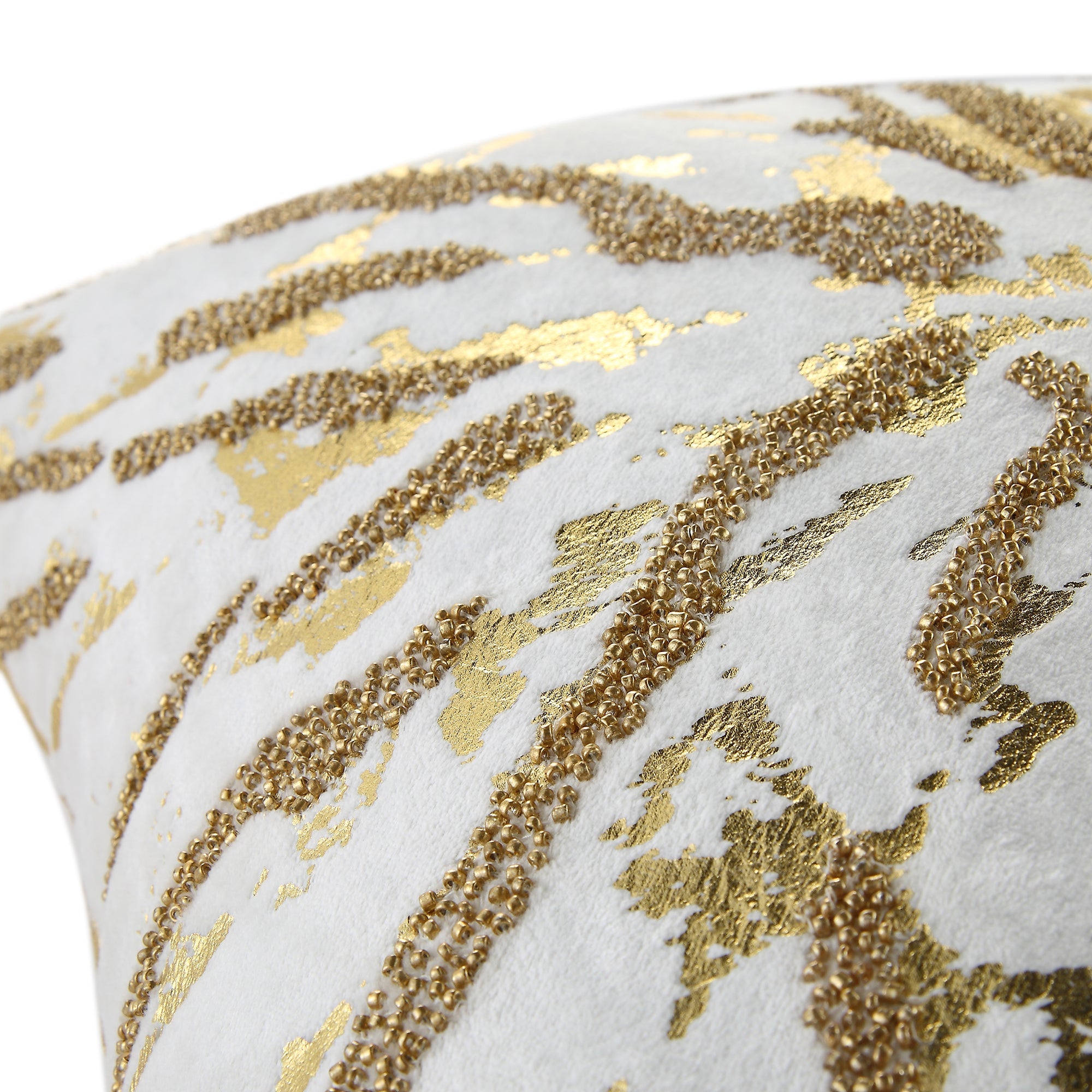 Luxe Collection Starburst Gold Foil Hand Beaded Velvet Pillow