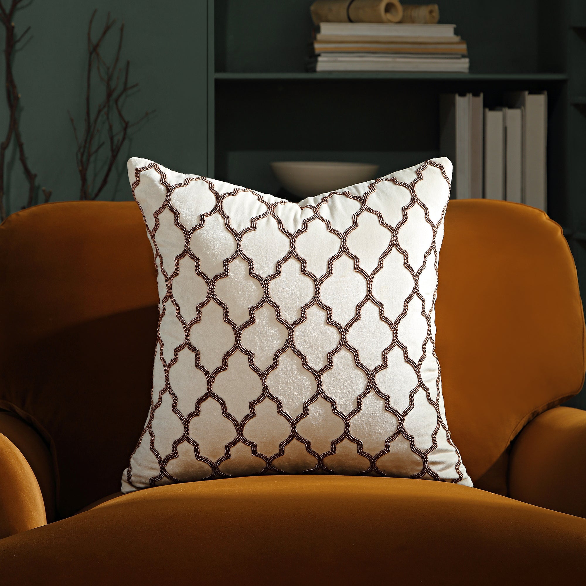 Luxe Collection Trellis Hand Beaded Pillow