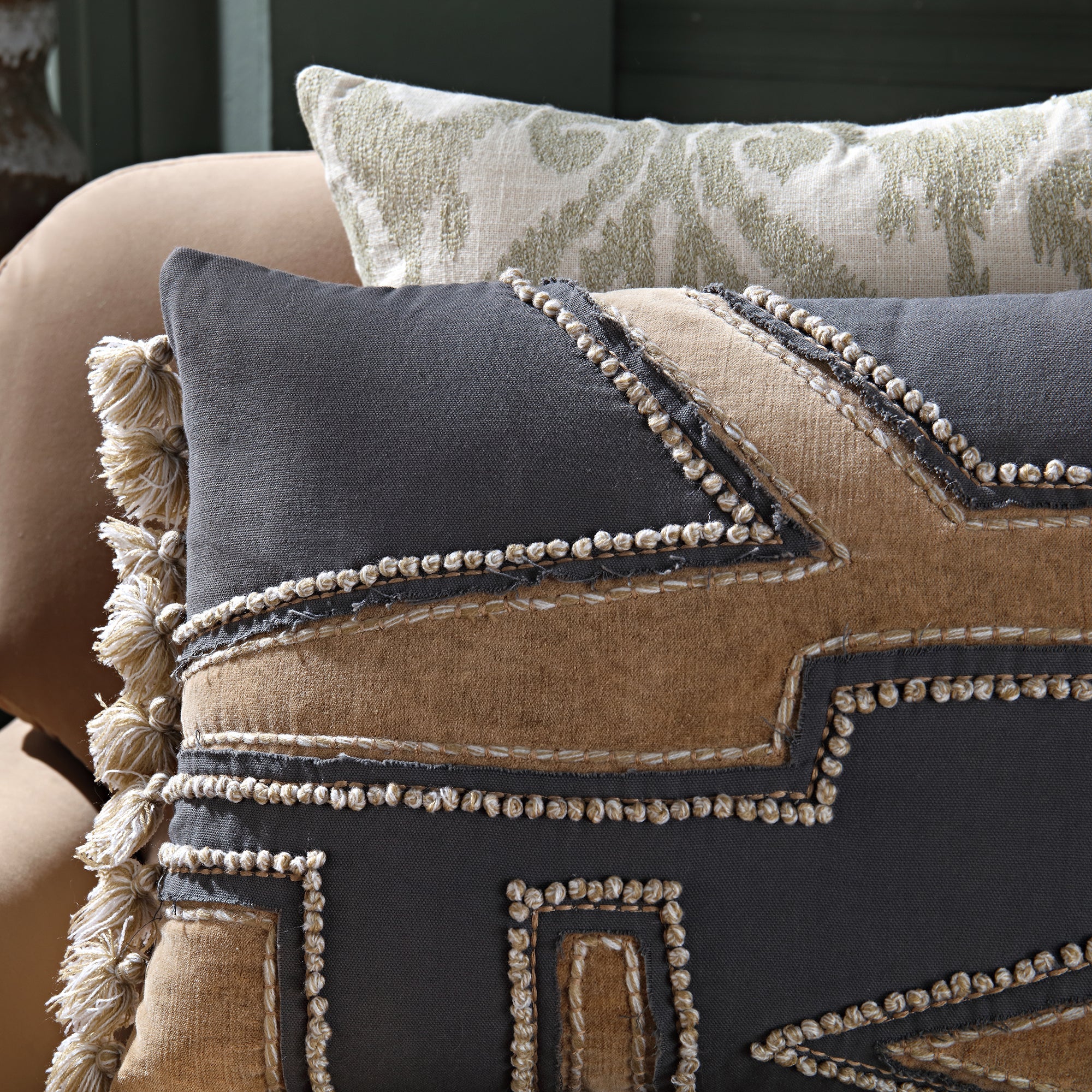 Wylder Collection Enzyme Washed Wool Tassel Pillow