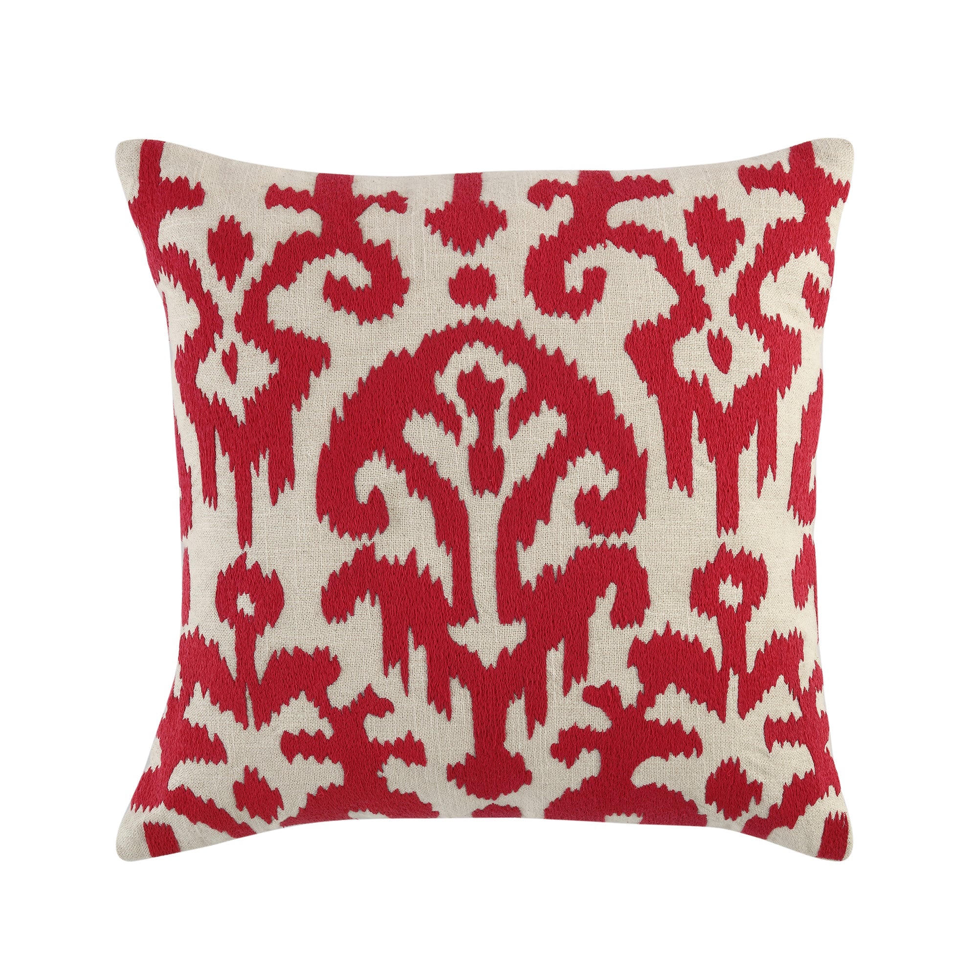 Ikat Collection Fuchsia Hand Embroidered Pillow