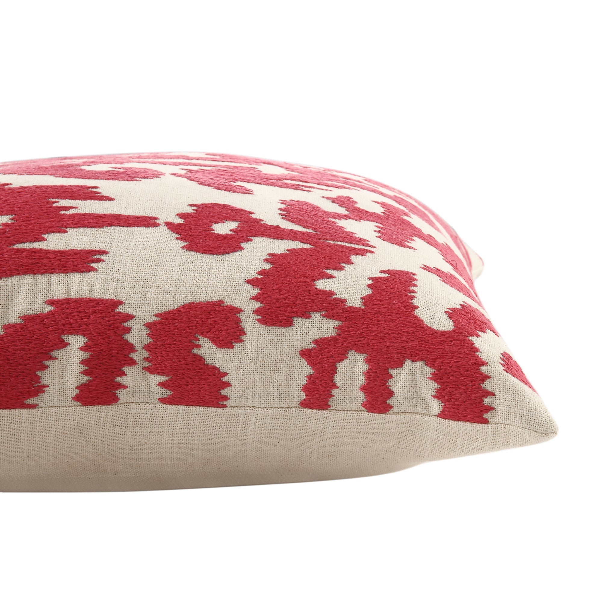 Ikat Collection Fuchsia Hand Embroidered Pillow