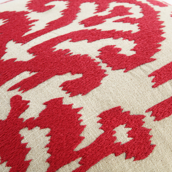 Ikat Collection Fuchsia Hand Embroidered Pillow