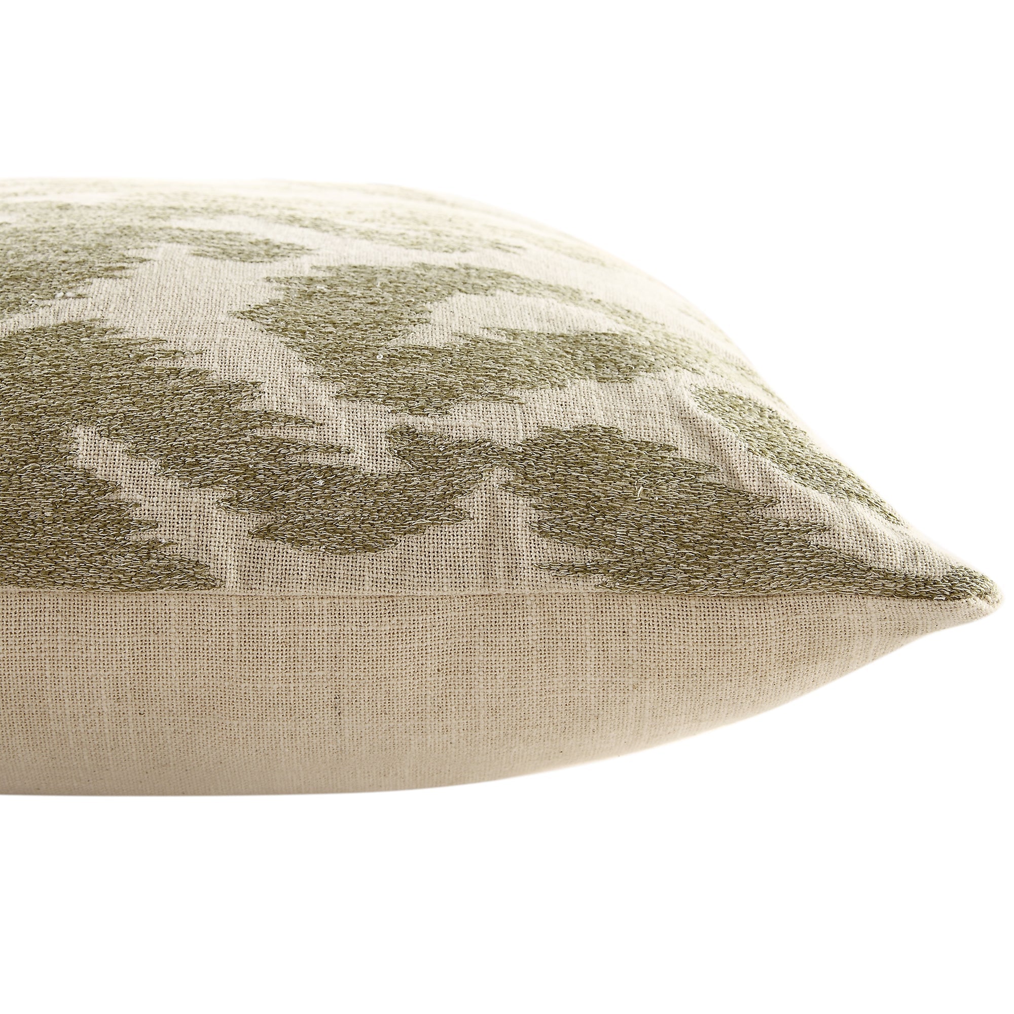 Ikat Collection Sage Green Hand Embroidered Pillow