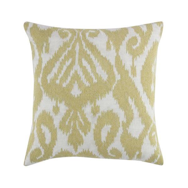 Ikat Collection Corn Yellow Hand Embroidered Pillow