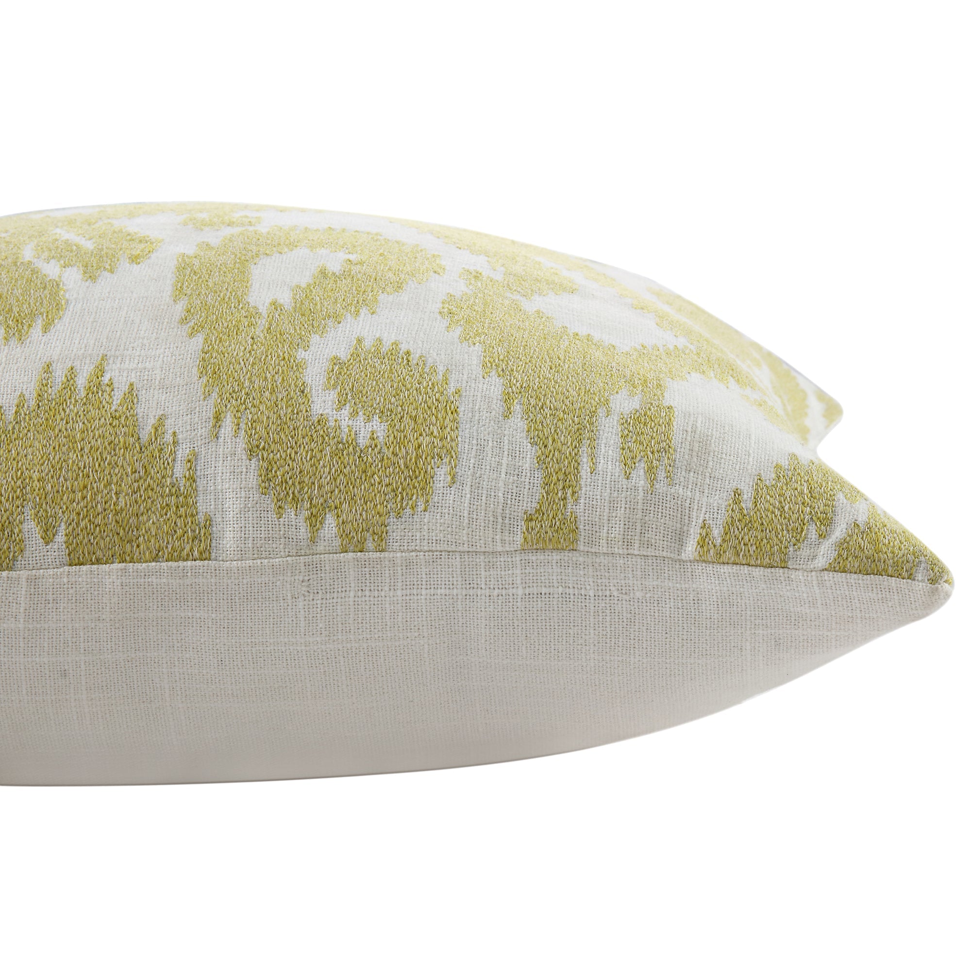 Ikat Collection Corn Yellow Hand Embroidered Pillow