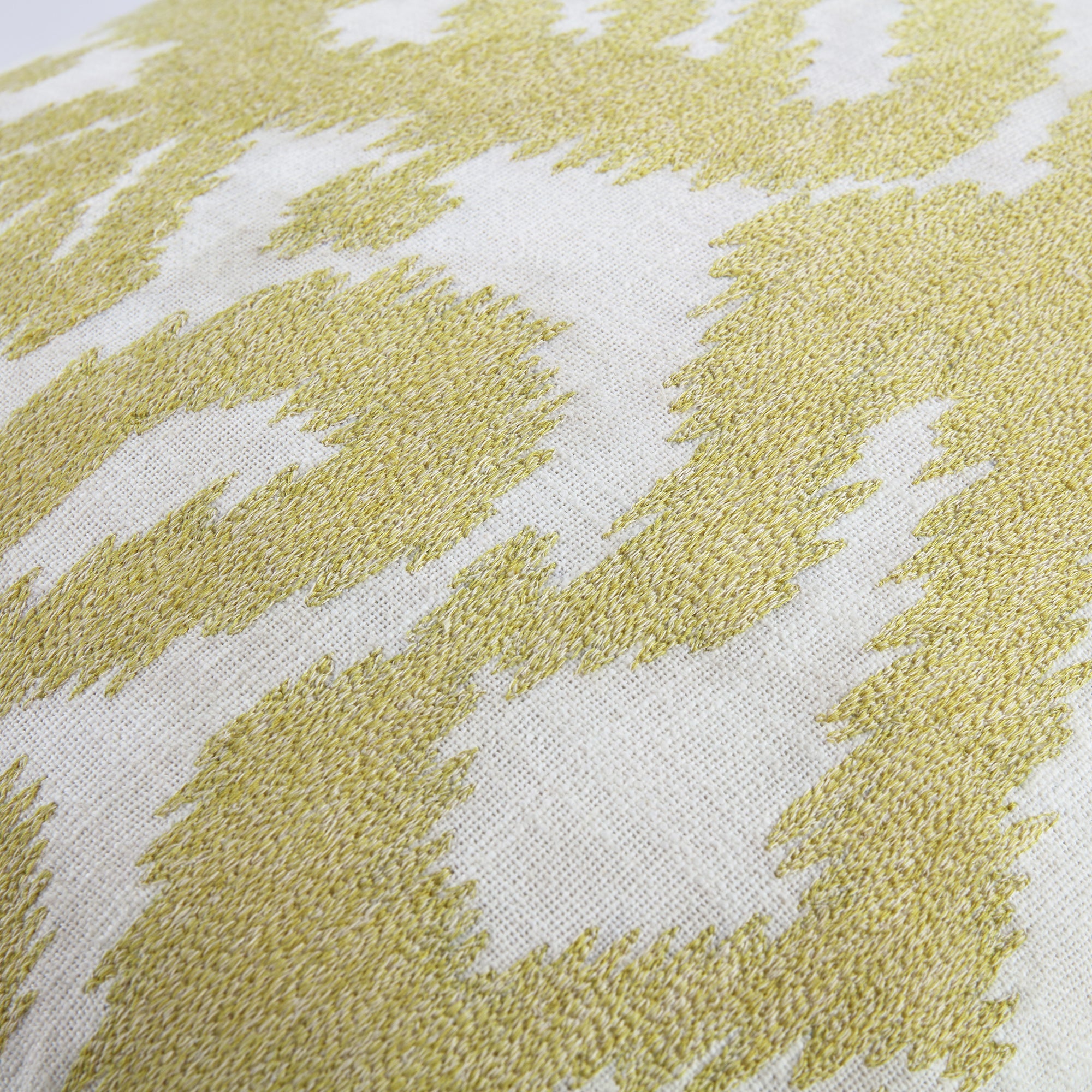 Ikat Collection Corn Yellow Hand Embroidered Pillow