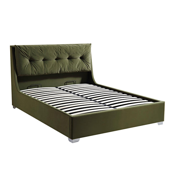 Hadley Moss Green Velvet Ottoman Storage Bed