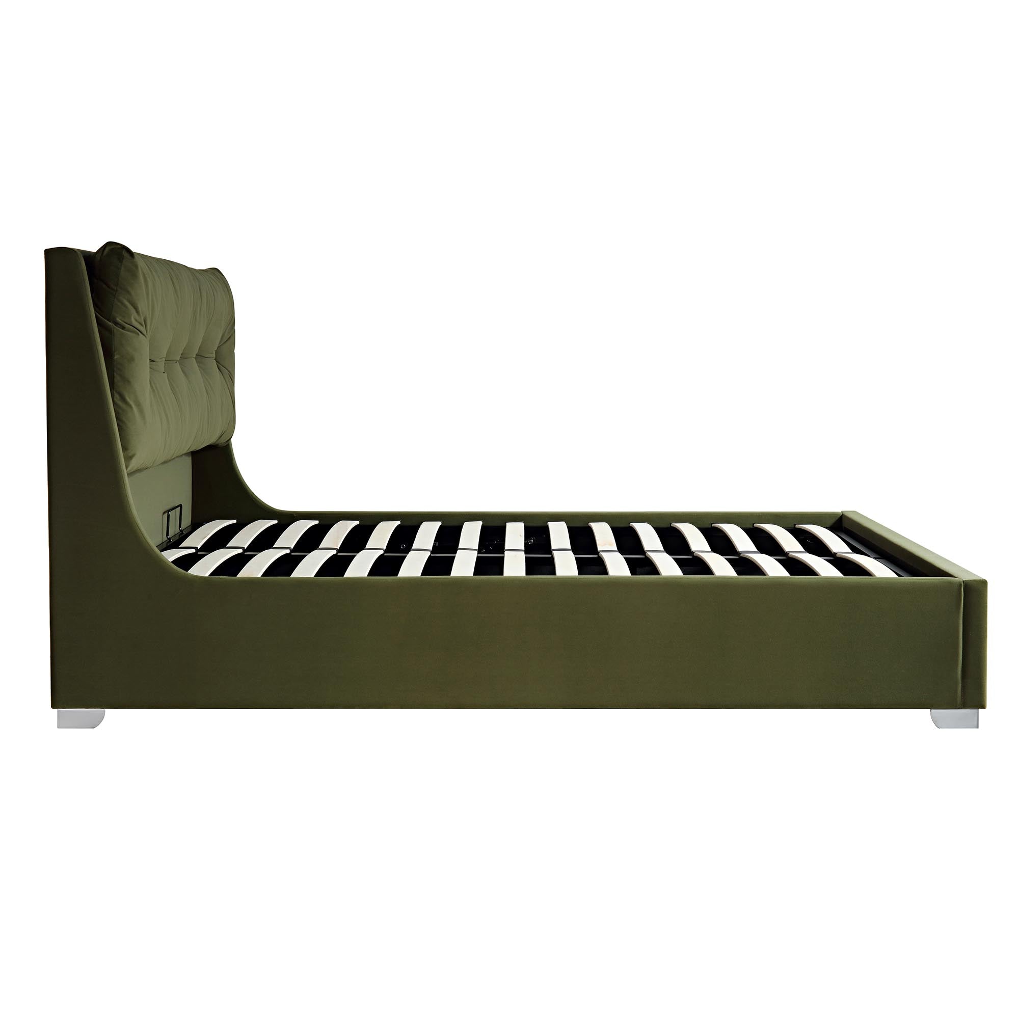 Hadley Moss Green Velvet Ottoman Storage Bed