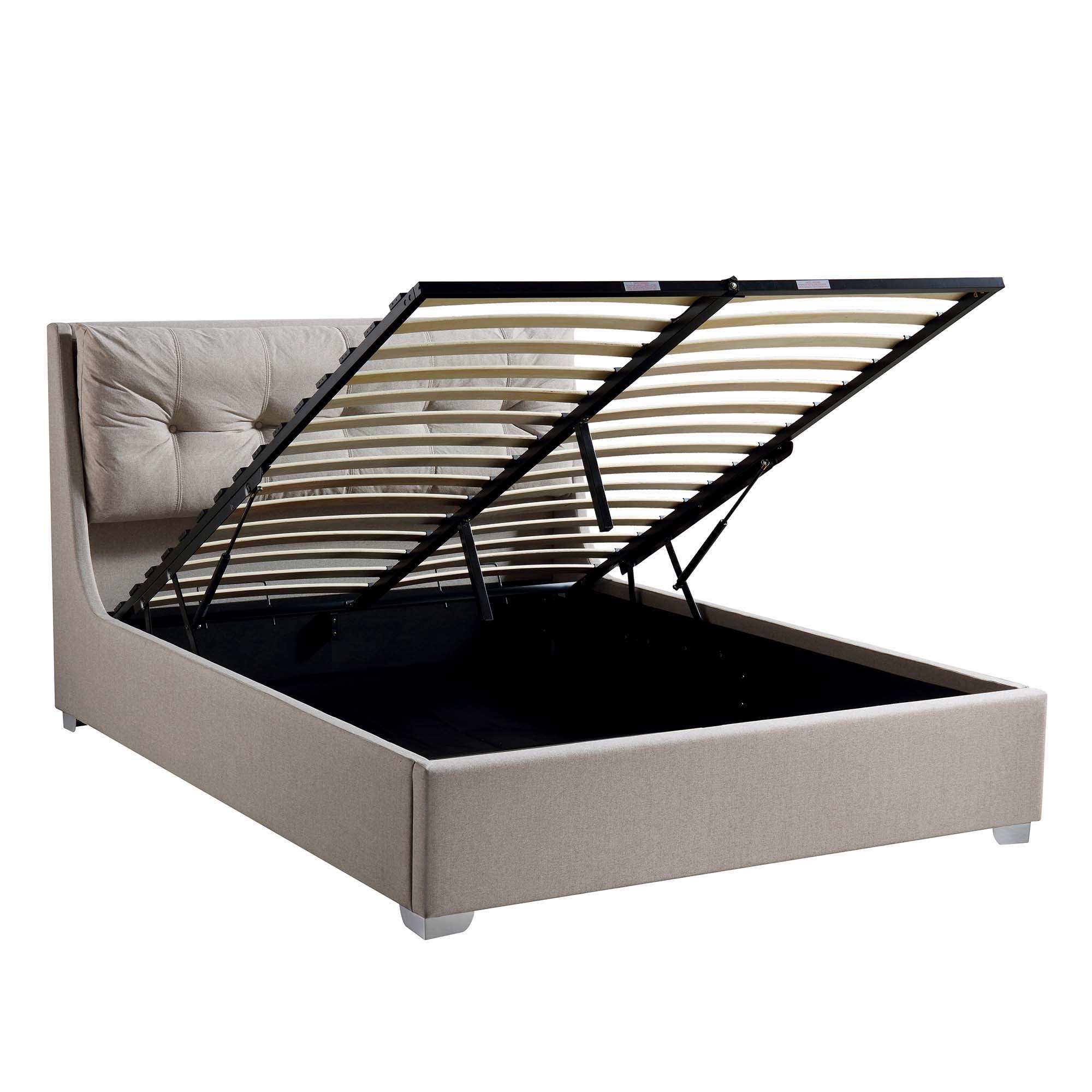 Hadley Stone Fabric Ottoman Storage Bed