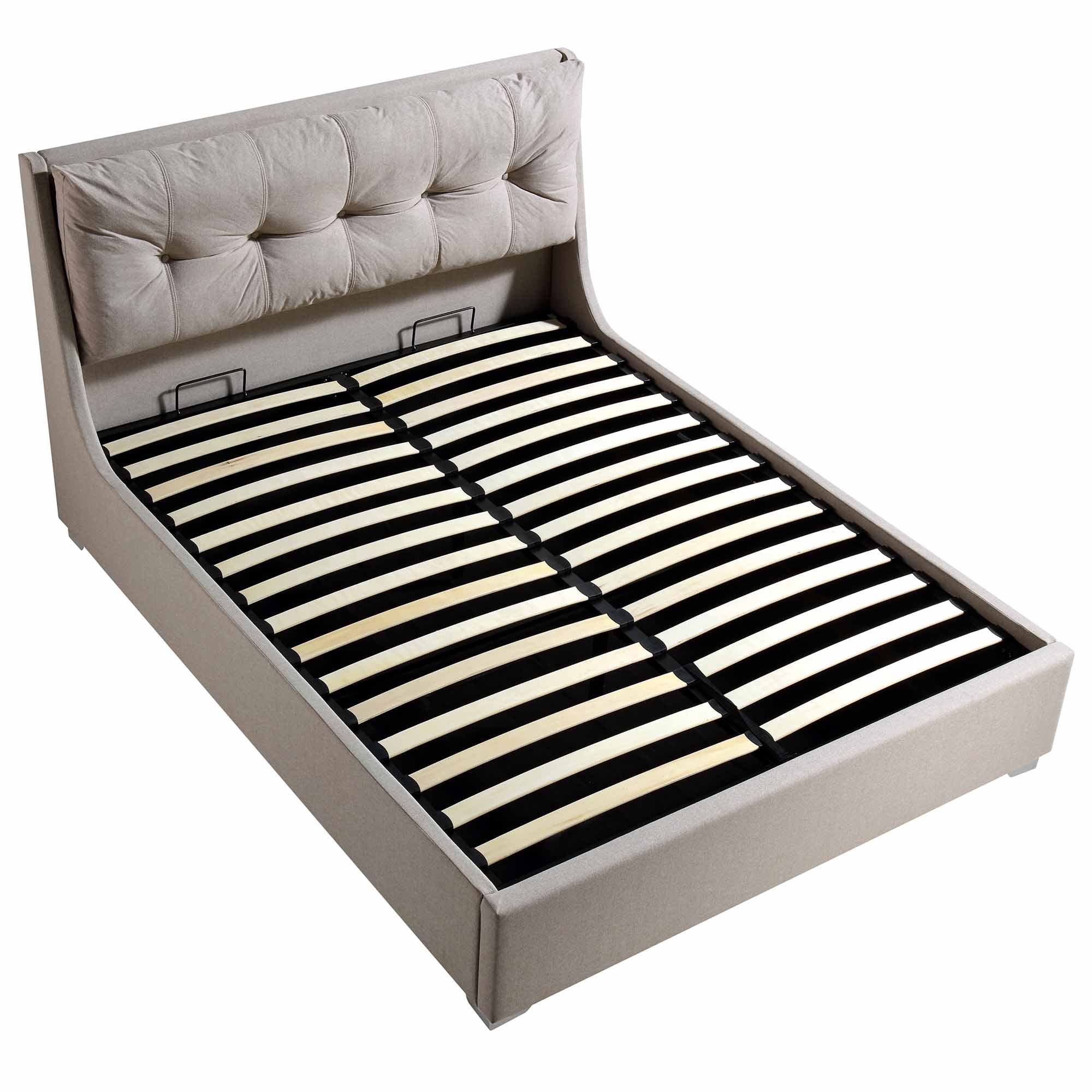 Hadley Stone Fabric Ottoman Storage Bed