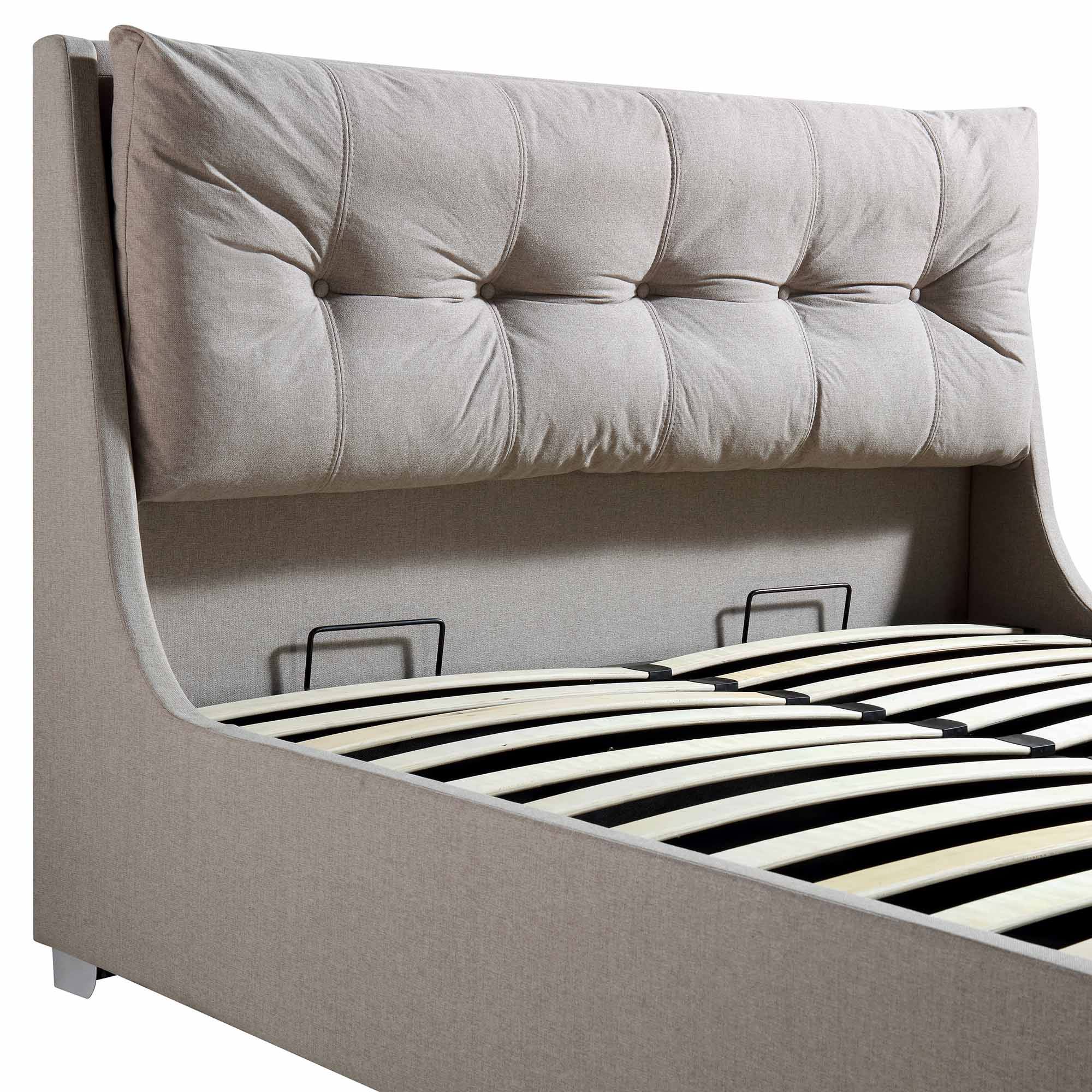 Hadley Stone Fabric Ottoman Storage Bed