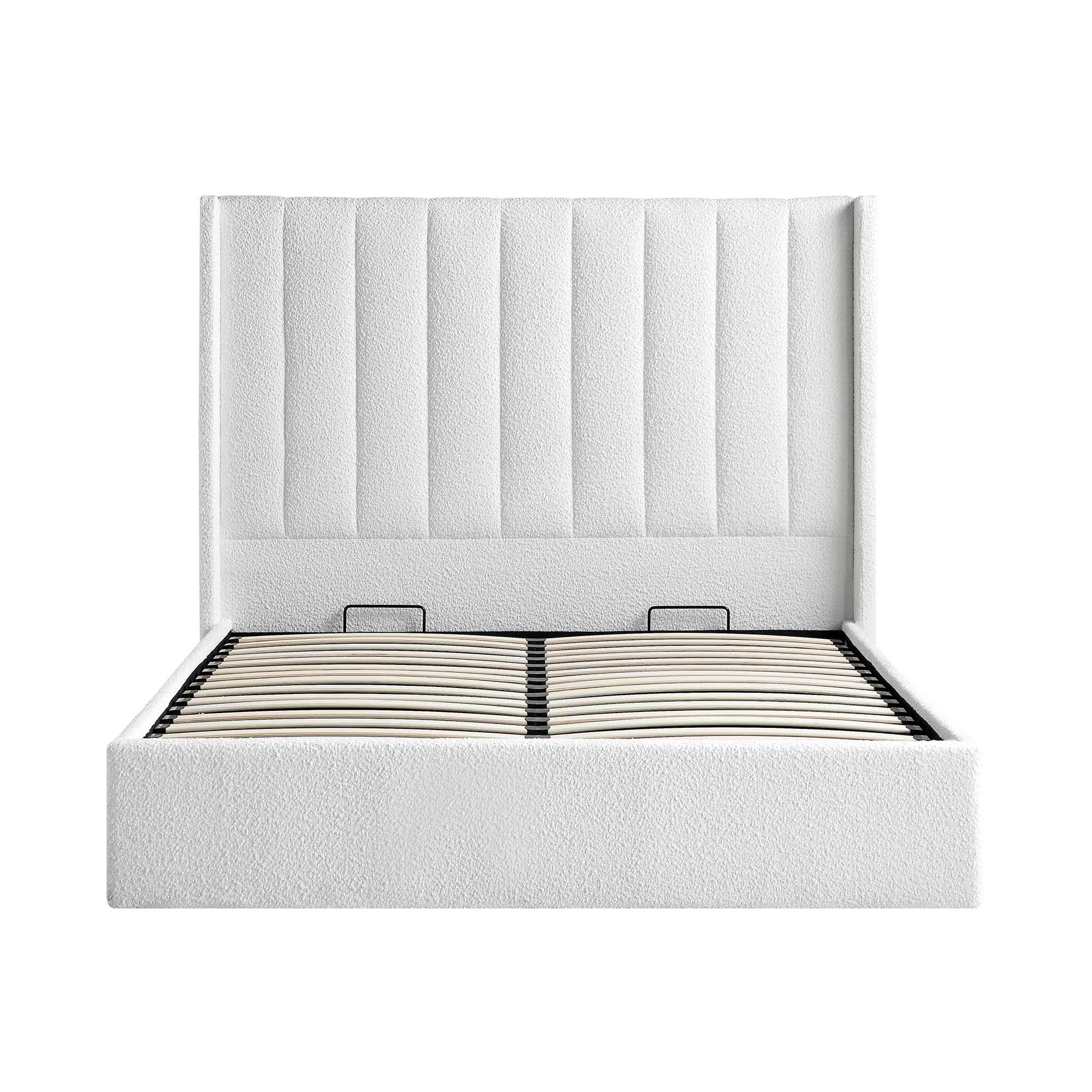 Wilton White Boucle Ottoman Storage Bed