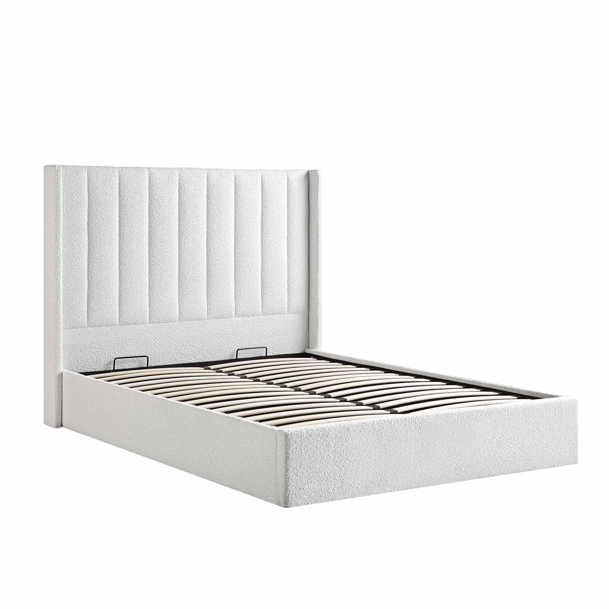 Wilton White Boucle Ottoman Storage Bed