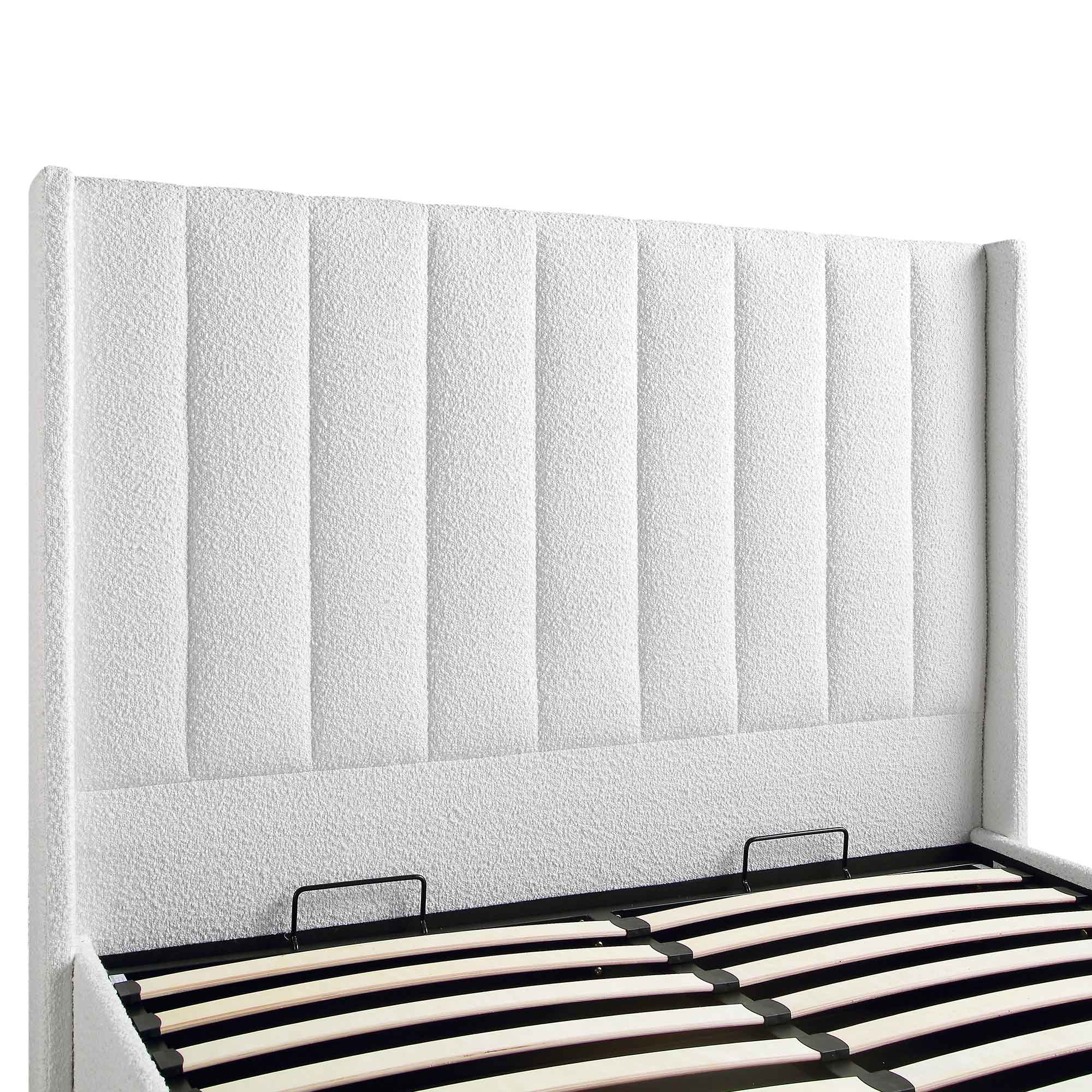 Wilton White Boucle Ottoman Storage Bed