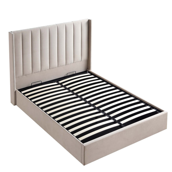 Wilton Champagne Velvet Ottoman Storage Bed