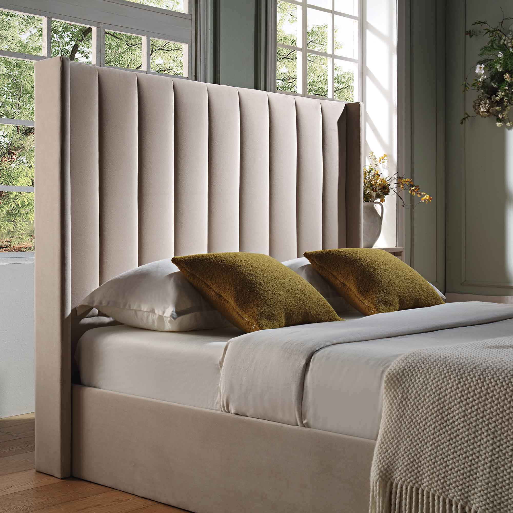 Wilton Champagne Velvet Ottoman Storage Bed