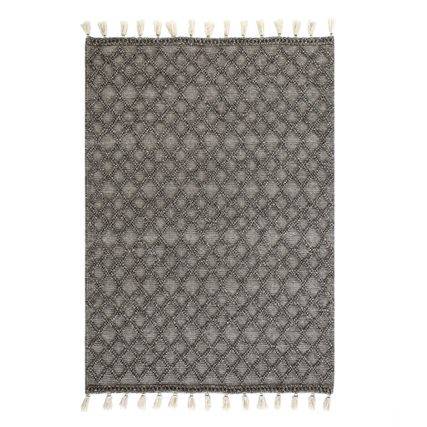 Avanti Handwoven Warm Grey Diamond Bobble Wool Rug