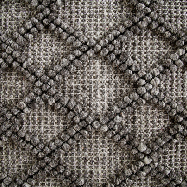 Avanti Handwoven Warm Grey Diamond Bobble Wool Rug