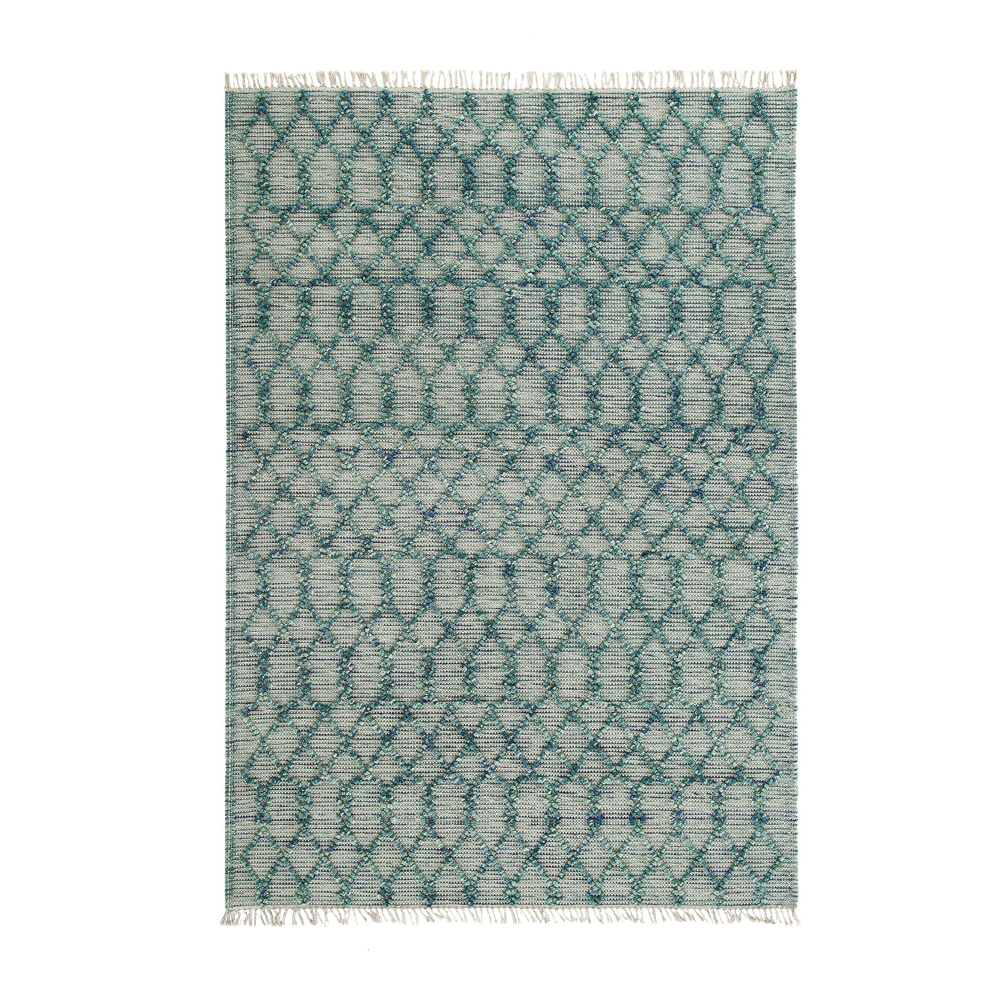 Avanti Handwoven Aquamarine Bobble Wool Rug