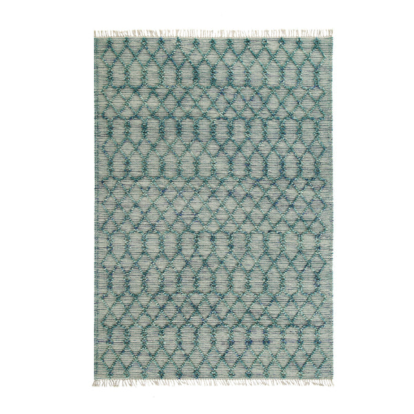 Avanti Handwoven Aquamarine Bobble Wool Rug