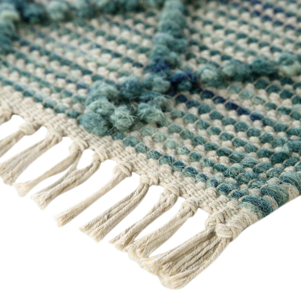 Avanti Handwoven Aquamarine Bobble Wool Rug