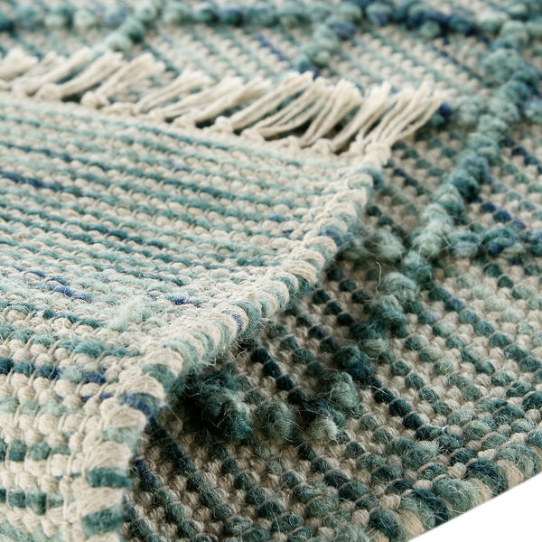 Avanti Handwoven Aquamarine Bobble Wool Rug