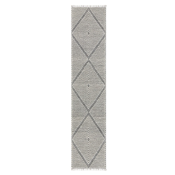 Avanti Handwoven Salt and Pepper Diamond Bobble Wool Runner