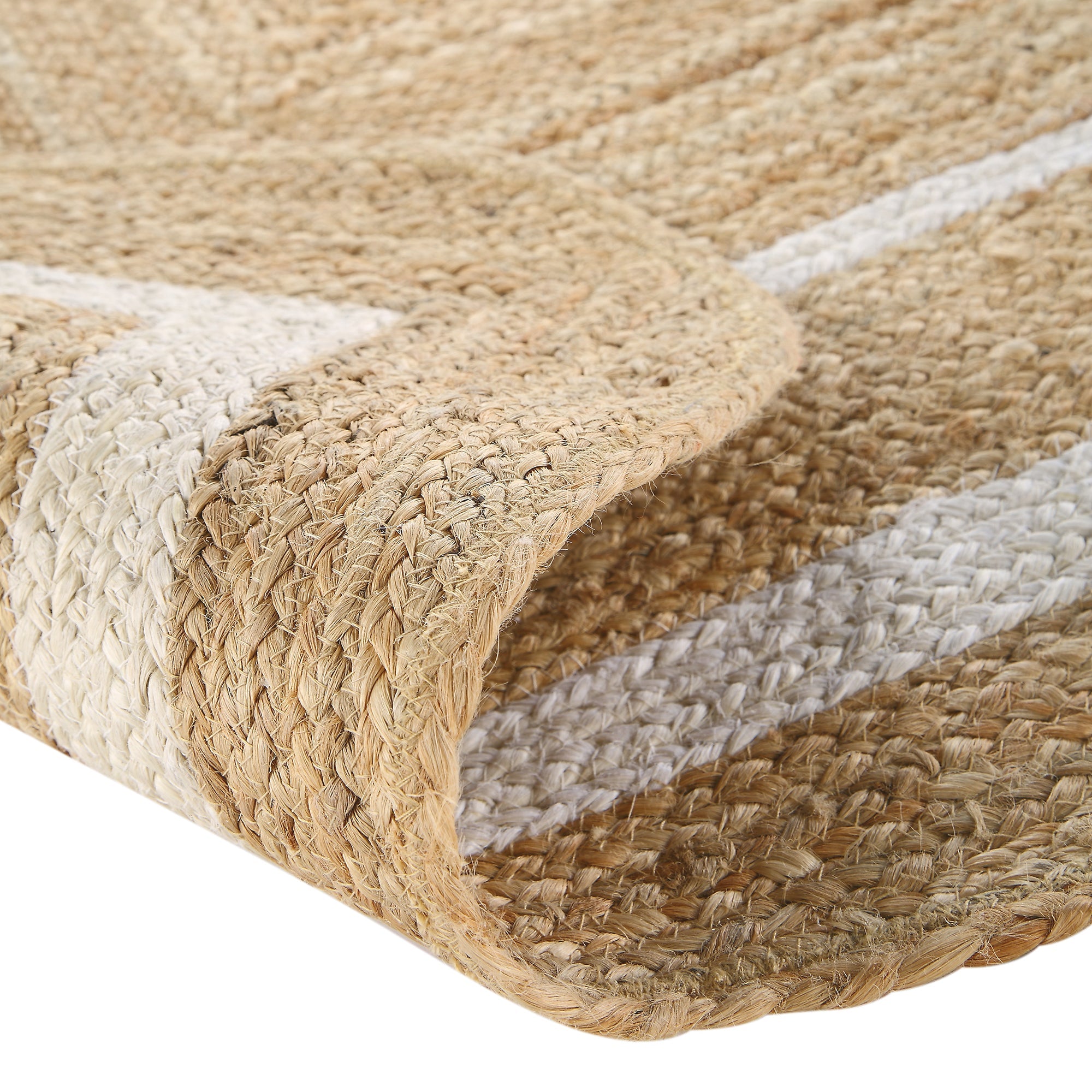 Evie Hand Braided Jute Scallop Rectangular Rug