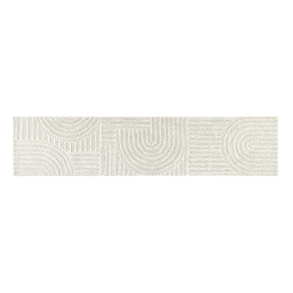 Geo Curve Cream Hand Tufted New Zealand Wool Runner