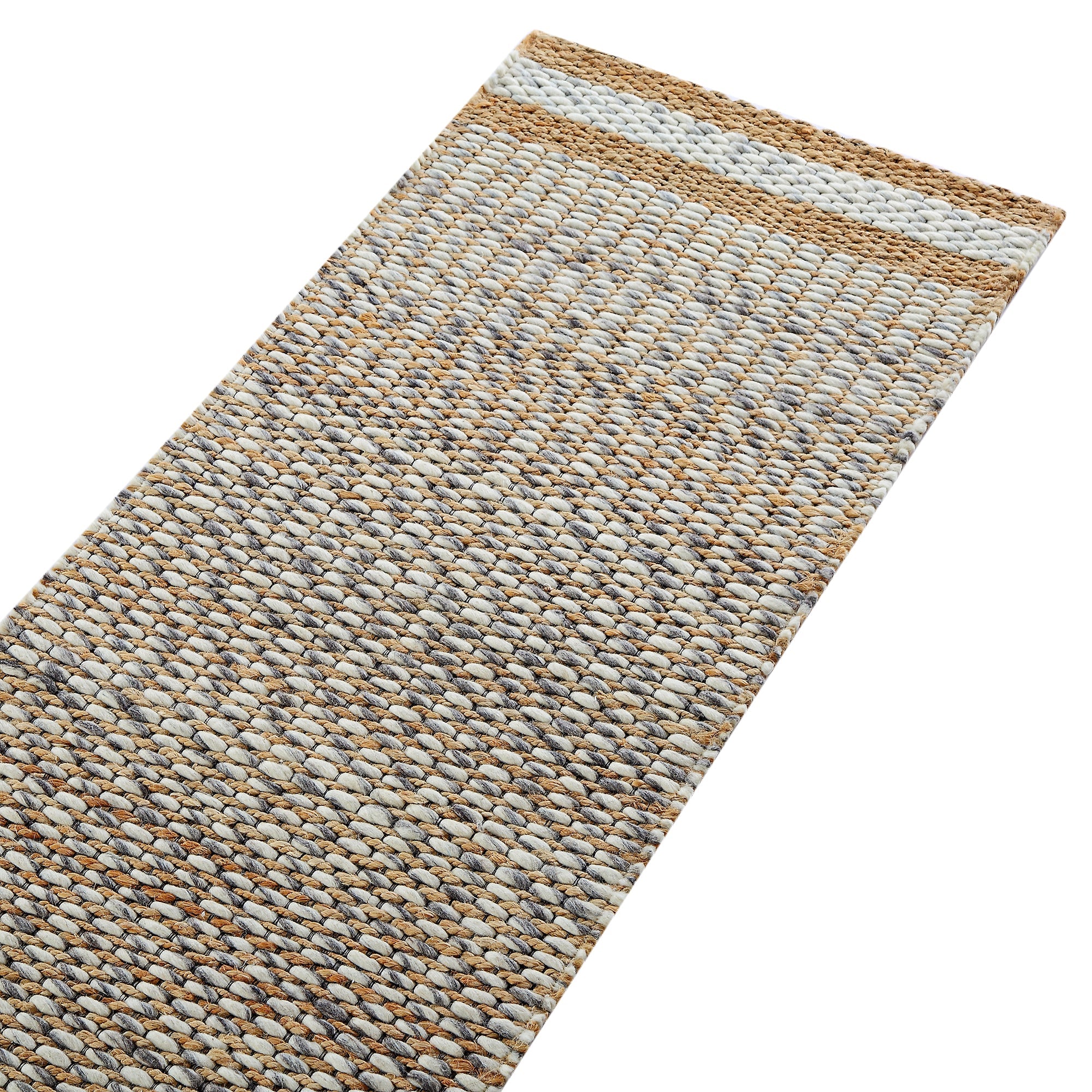 Kerala Variegated Wool and Jute Hand Braided Runner