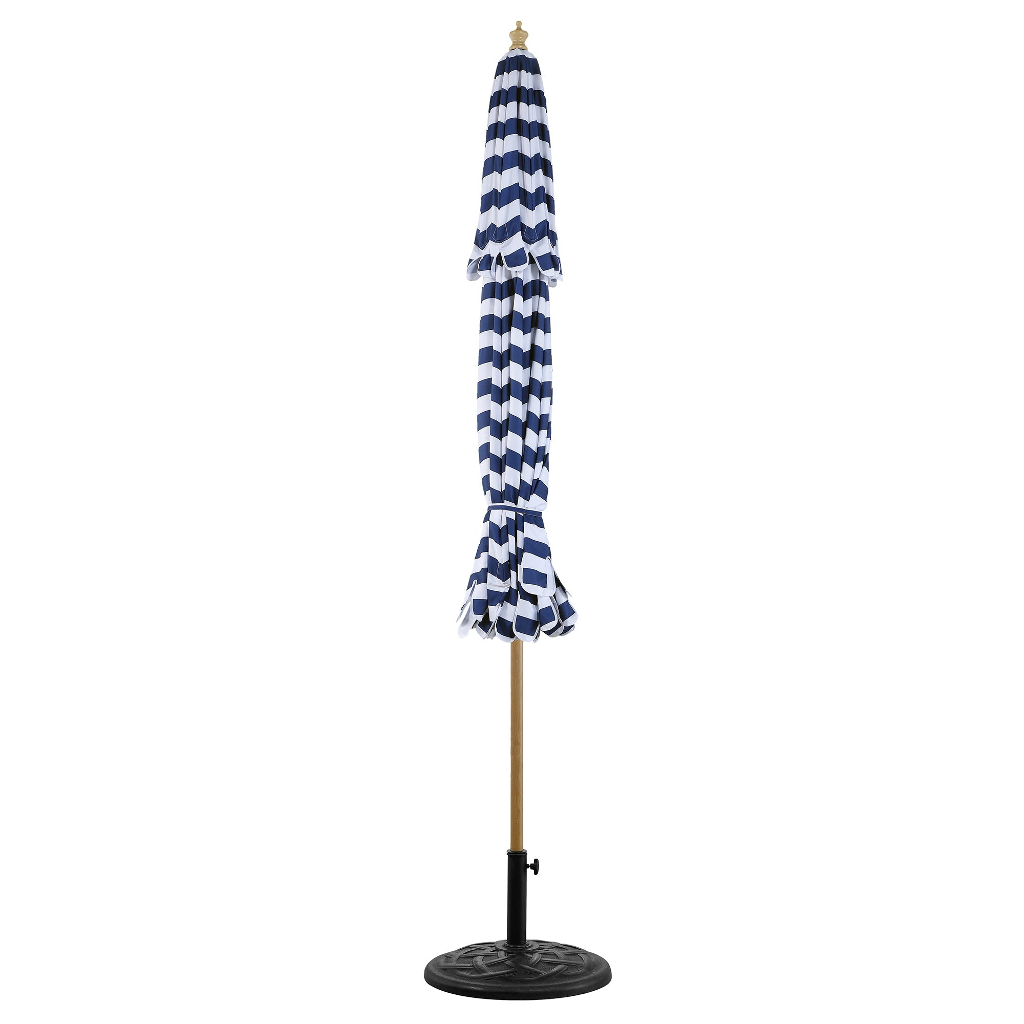 Fabienne Blue and White Striped 3M Double Top Crank and Tilt Parasol