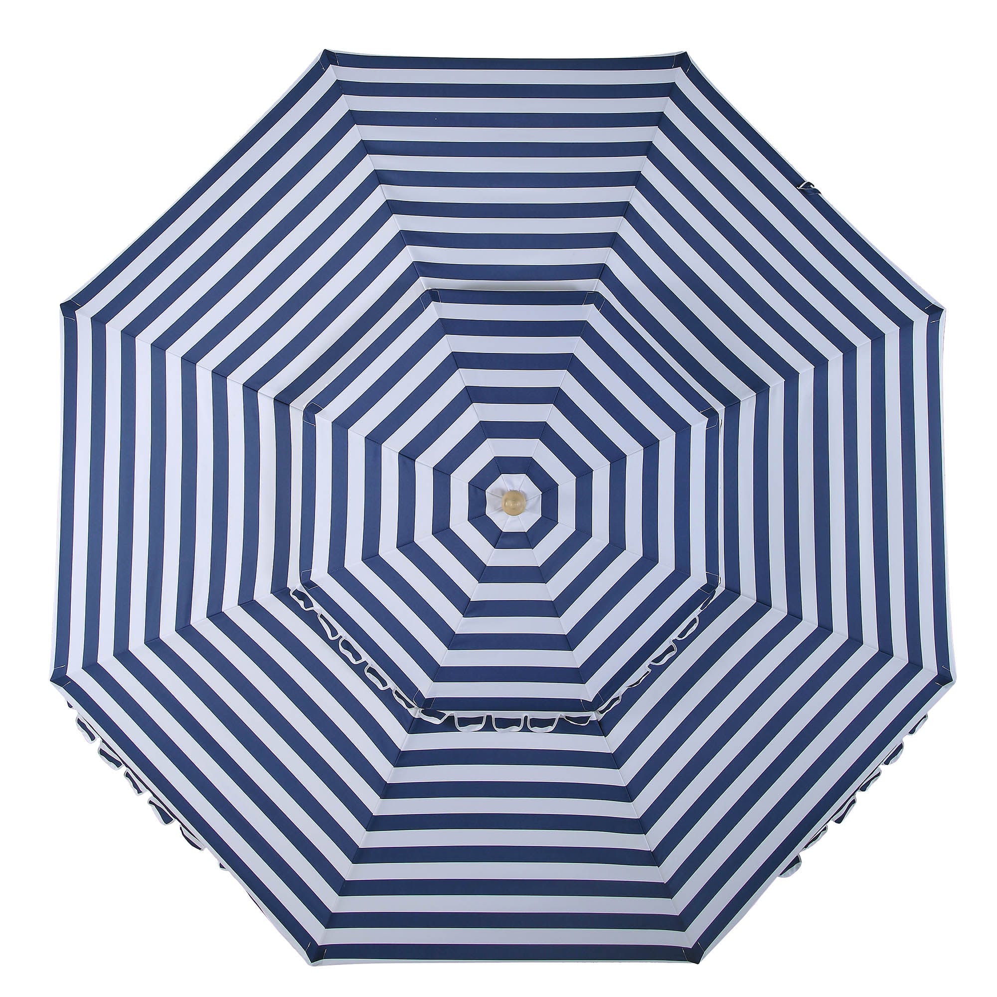 Fabienne Blue and White Striped 3M Double Top Crank and Tilt Parasol