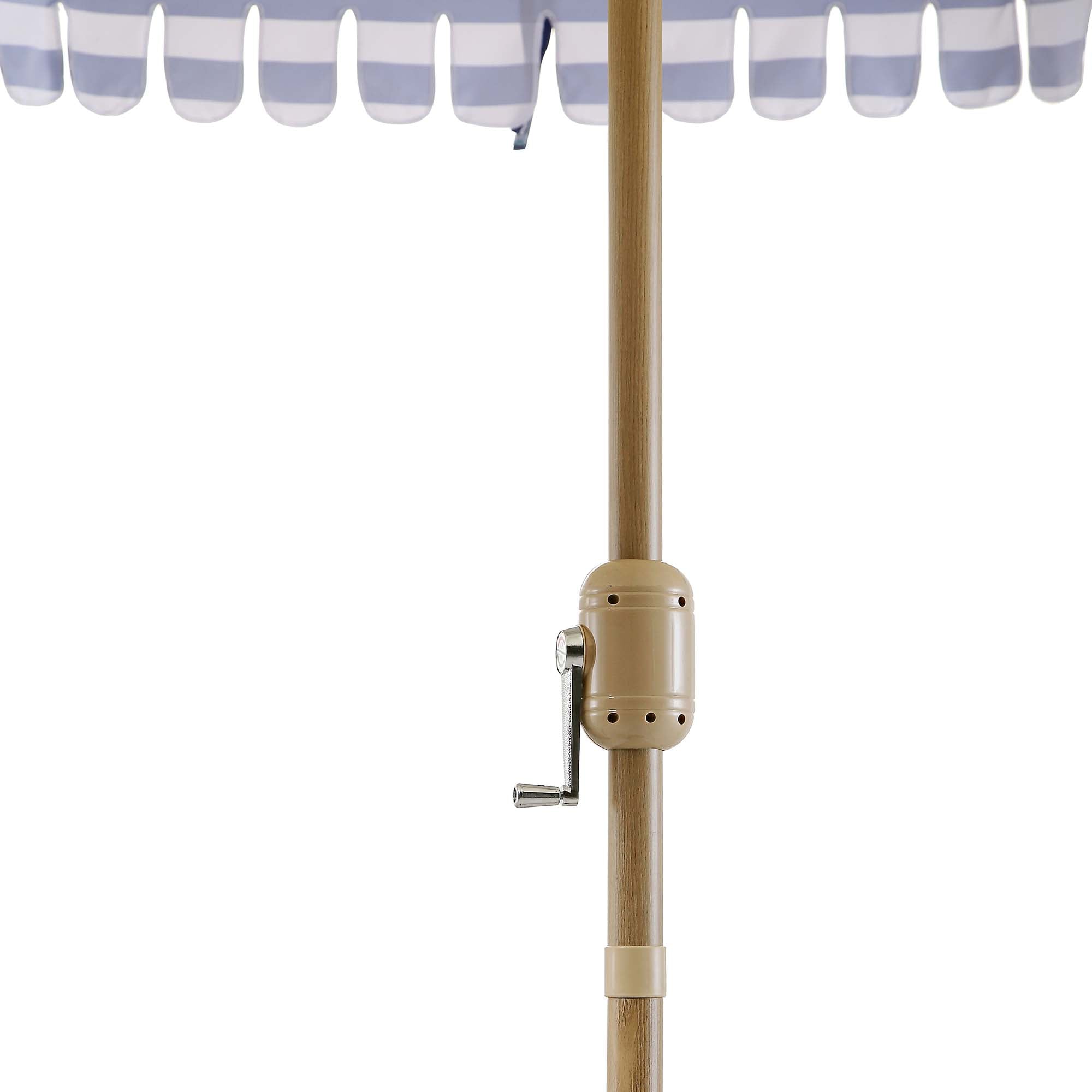 Fabienne Blue and White Striped 3M Double Top Crank and Tilt Parasol